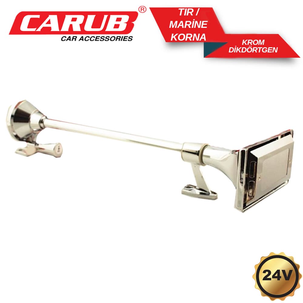 Korna 24VTırMarine 640mm  Dikdörtgn Krom Ad