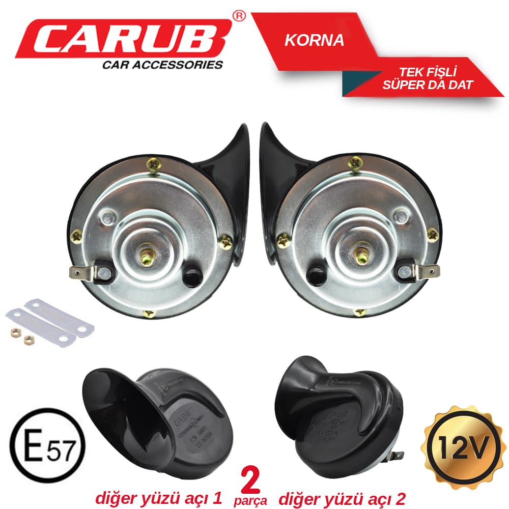 Korna 12V 2LiSüper Dadat Tek Fişli  BELGELİ