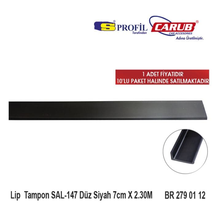 Lip  Tampon SAL-147 Düz Siyah 7cmx2.30Mt