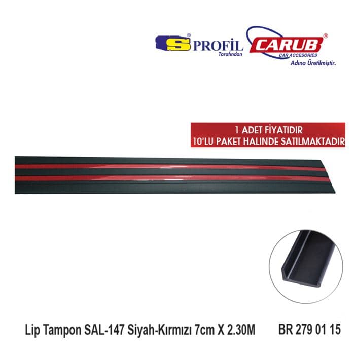 Lip Tampon SAL-147 Siyah-Kırmızı 7cmx2.30Mt