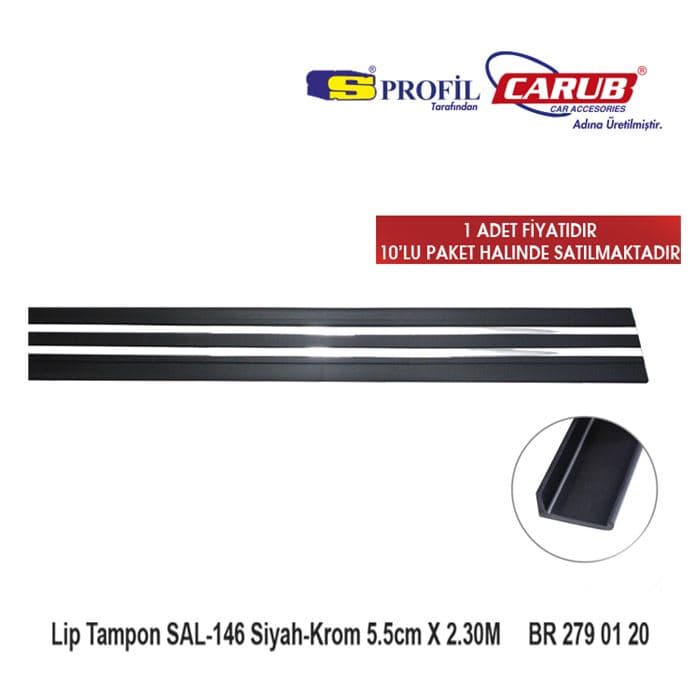 Lip Tampon SAL-146 Siyah-Krom 5.5cmx2.30Mt