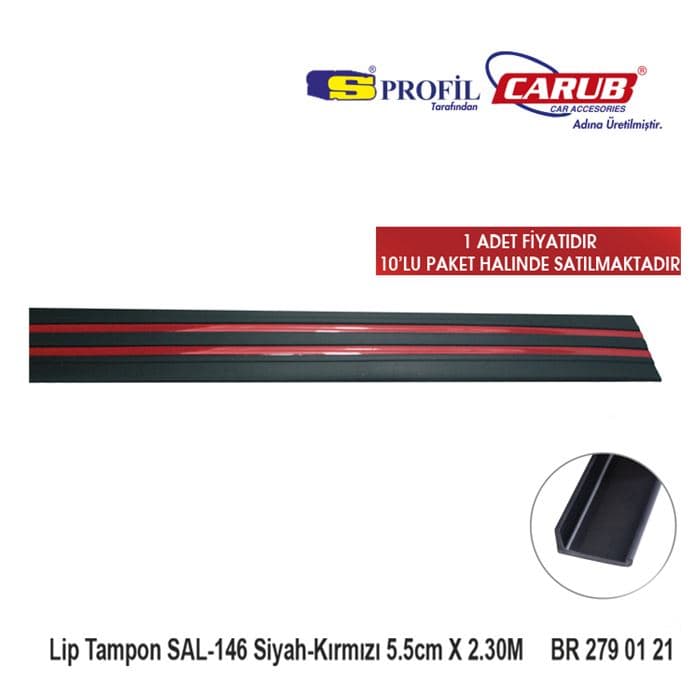 Lip Tampon SAL146 Siyah-Kırmız 5.5cmx2.30M