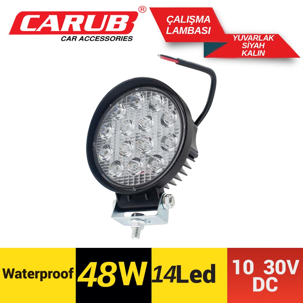Lamba Çalışma 9-30 14Led Yuvk Siyah Kalın