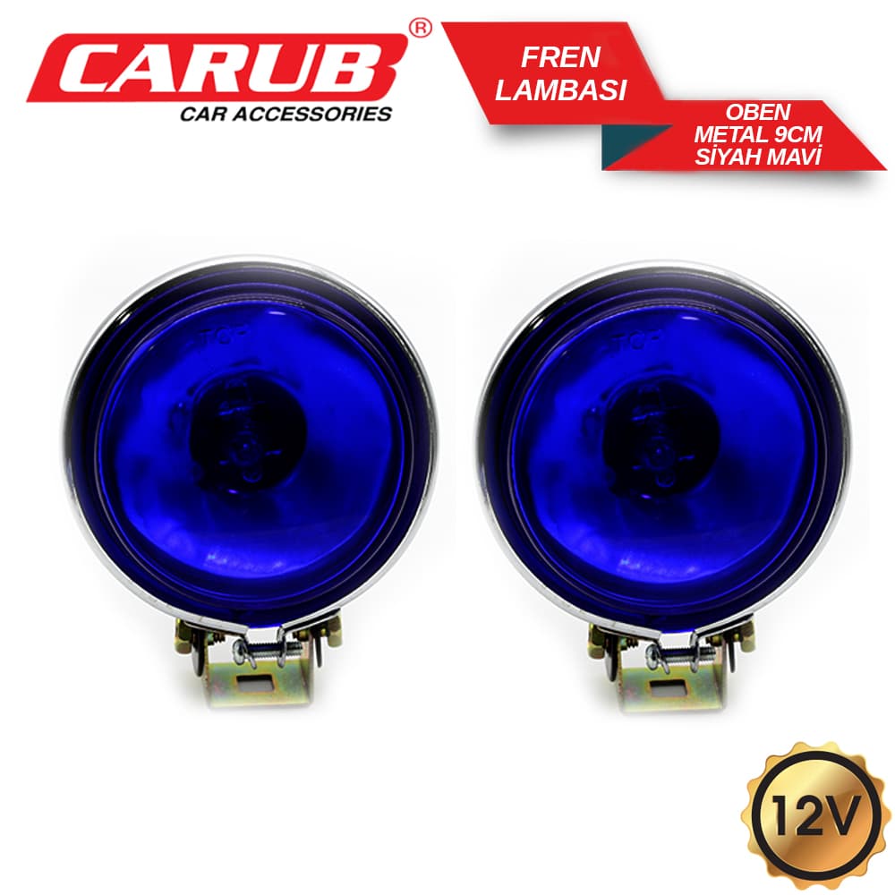 Fren Lambası 12V 9cm Oben yuv Metal Siy Mavi