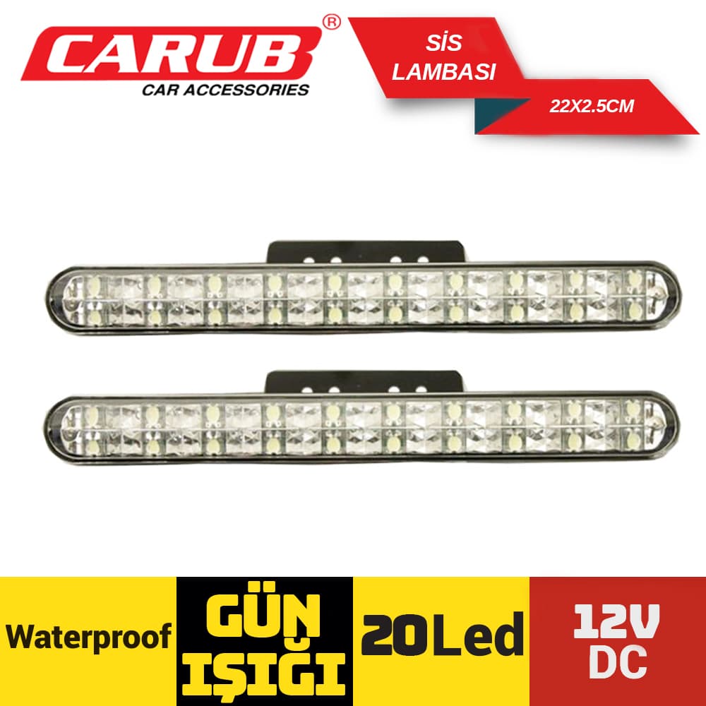 Sis Lambası 12V Günışığı 22X2.5cm 20Led Bey