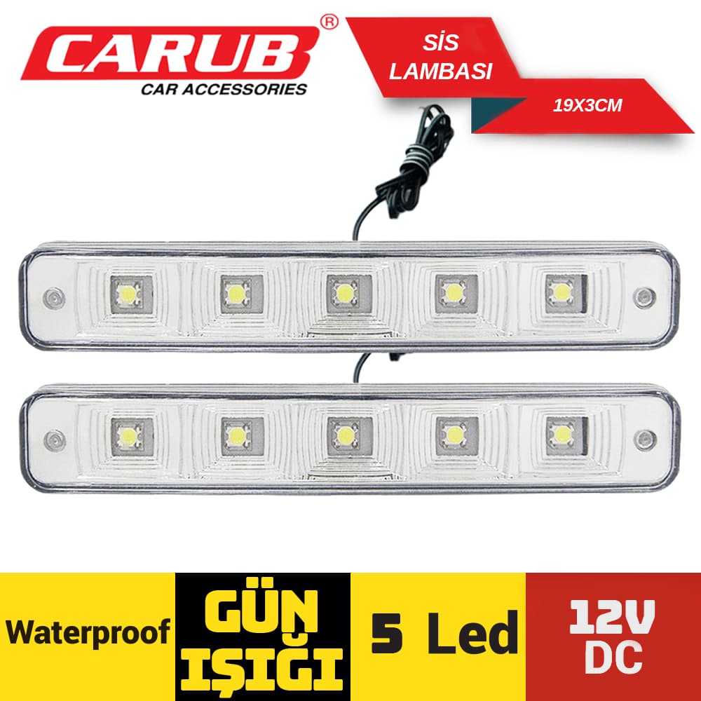 Sis Lambası 12V Günışığı 19X3cm SMD 5Led Bey