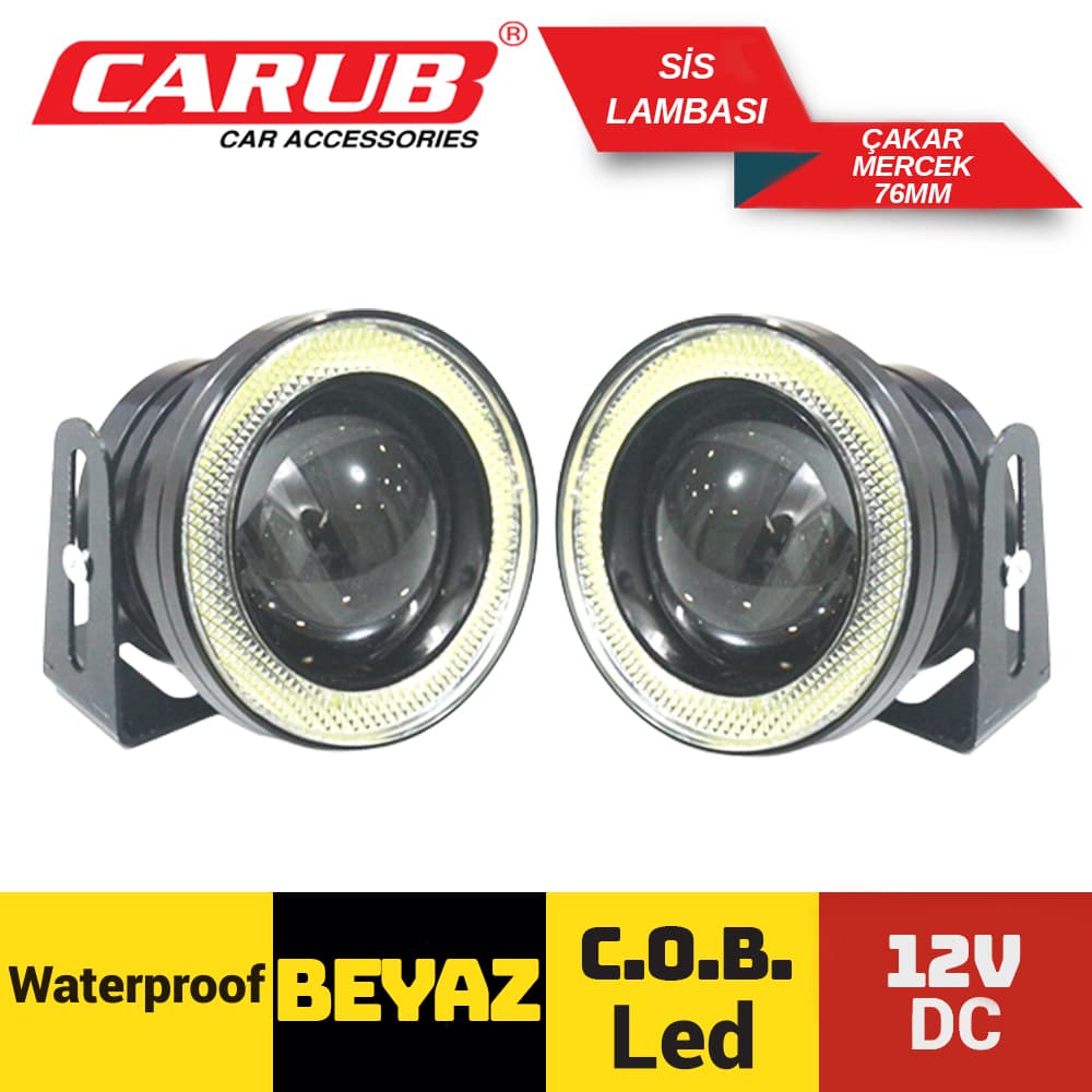 Sis Çakar-Mercek Angel 12V COB 76 MM Beyaz
