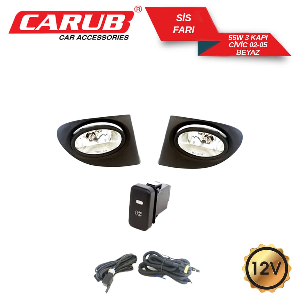 Sis Farı Beyaz 12V 55W Civic 02-05 3 Kapı