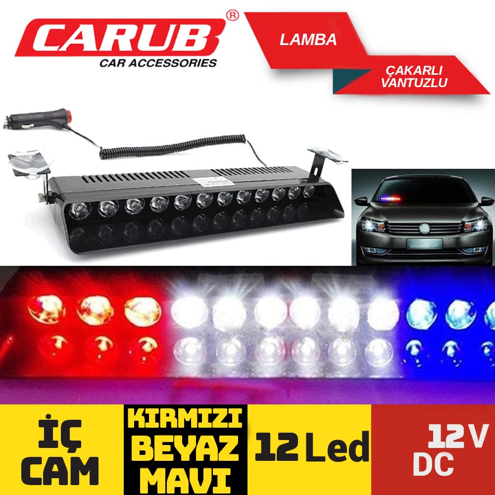 Lamba Çakarlı12vİç Cam Vantuzlu Mavi-Kır12li