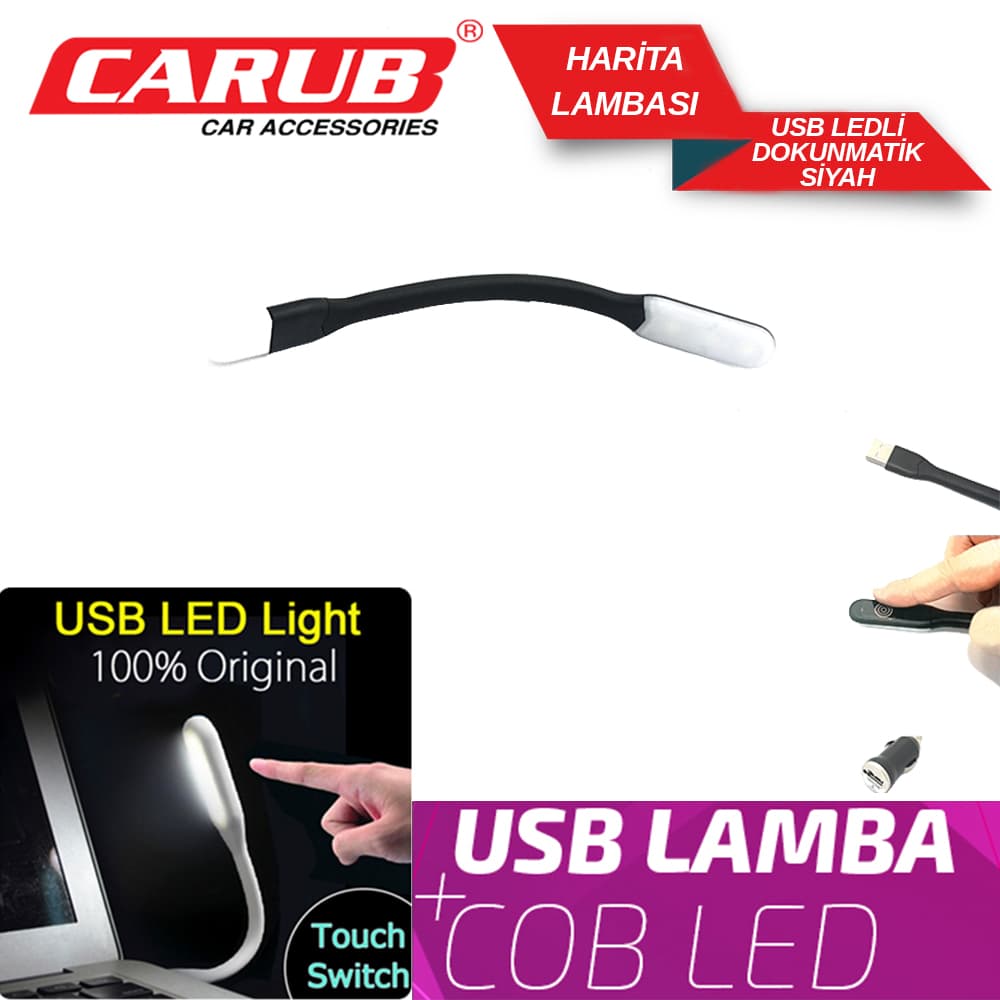 Harita Lamba Usb Ledli Dokunmatik Siyah
