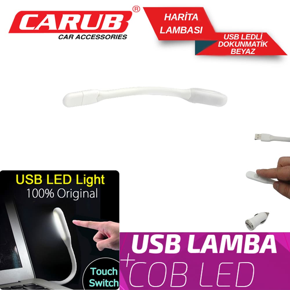 Harita Lamba Usb Ledli Dokunmatik Beyaz