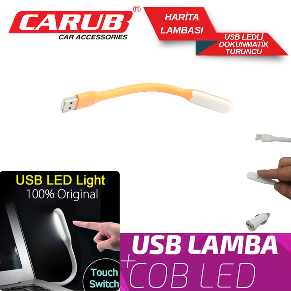 Harita Lamba Usb Ledli Dokunmatik Turuncu