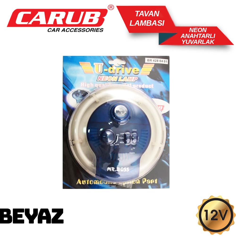 Tavan Lambası 12V Neon Anahtarlı Yuv. Beyaz