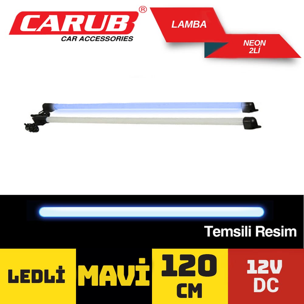 Lamba Neon Ledli 12V 120cm 2Li Mavi