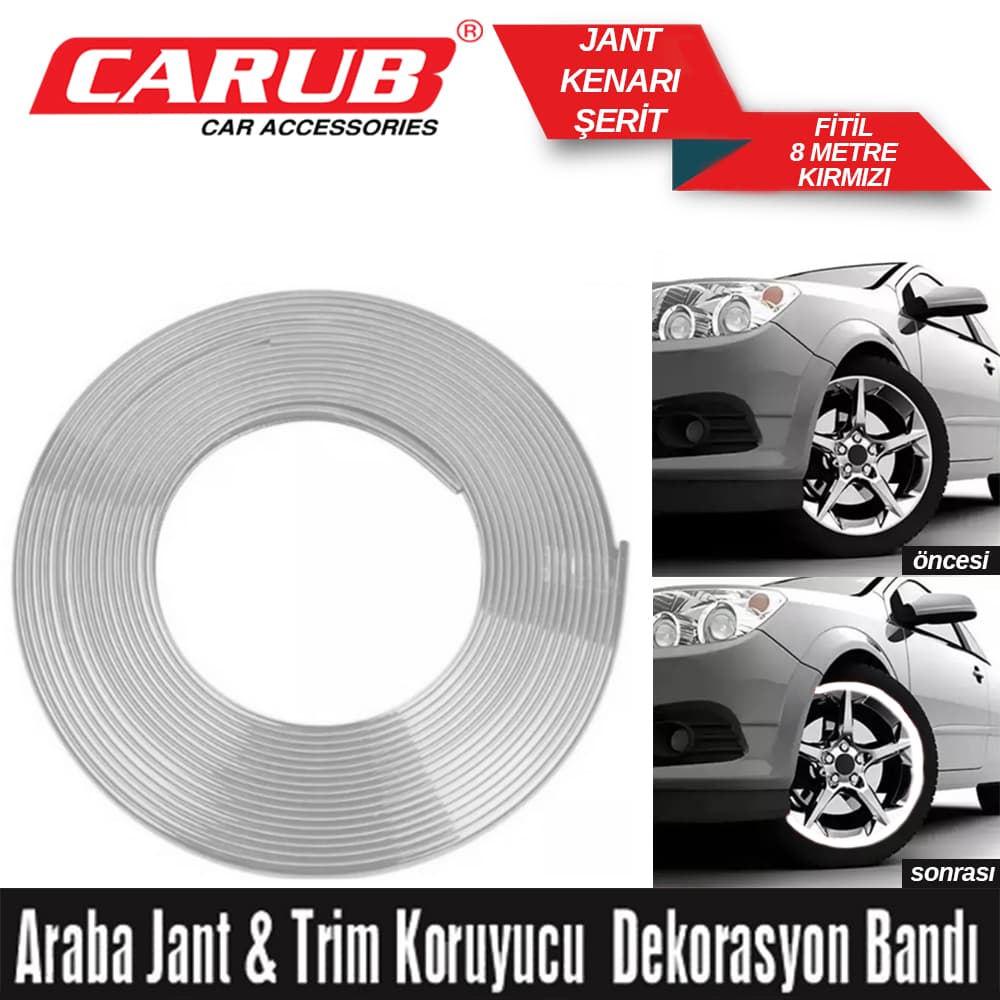 Jant Kenarı Fitil Şerit 8Mt  Beyaz