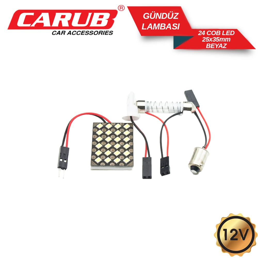 Lamba COB LED 12V 24 Led Beyaz 25x35mm