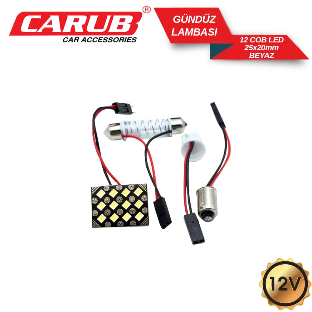 Lamba COB LED 12V 12 Led Beyaz 25mmx20mm