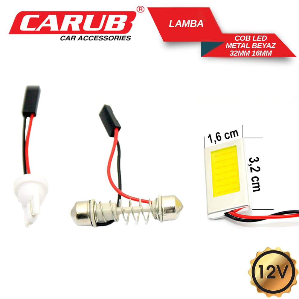 Lamba COB LED 12V  Metal 32mm16mm Beyaz