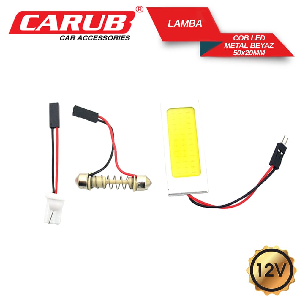 Lamba COB LED 12V Metal 50mmx20mm Beyaz