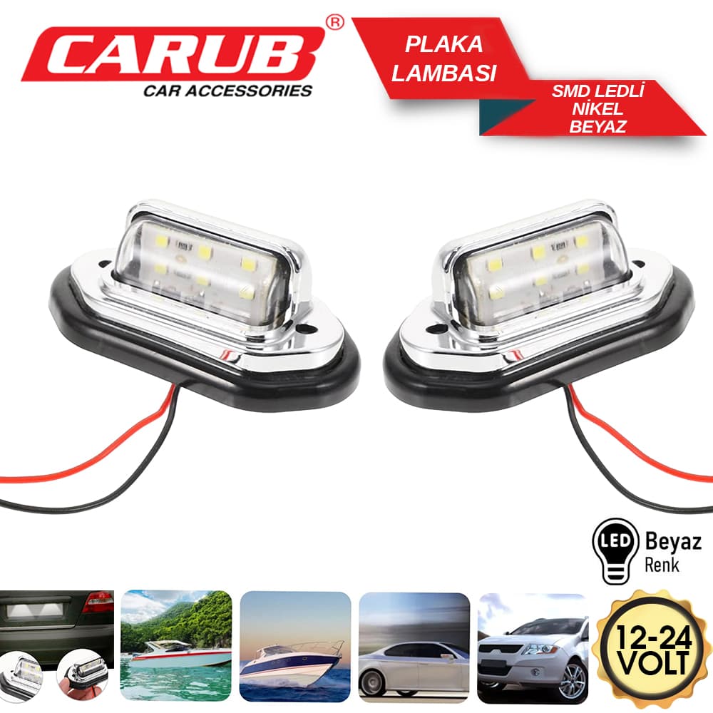 Plaka Lamba 12-24v  Nikel Smd  Ledli Beyaz