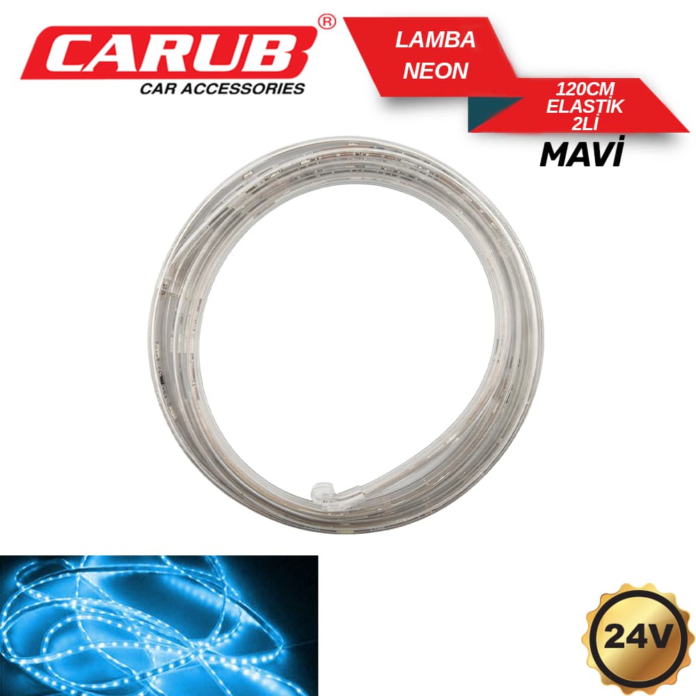 Lamba Neon 24V 120cm Elastik 2Li Mavi