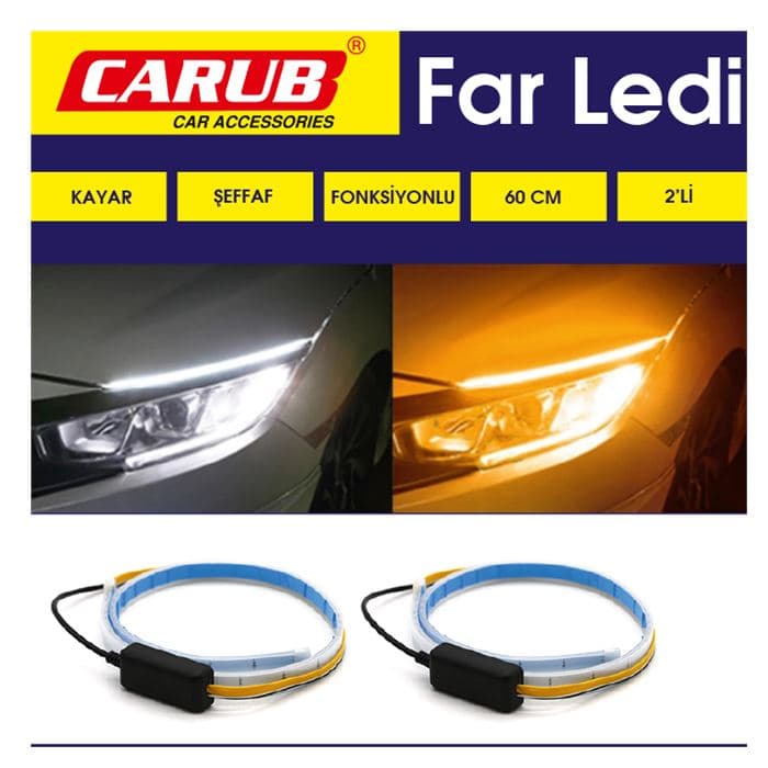 Far Ledi Kayar Şeffaf  Foksiyonlu 60CM 2Lİ