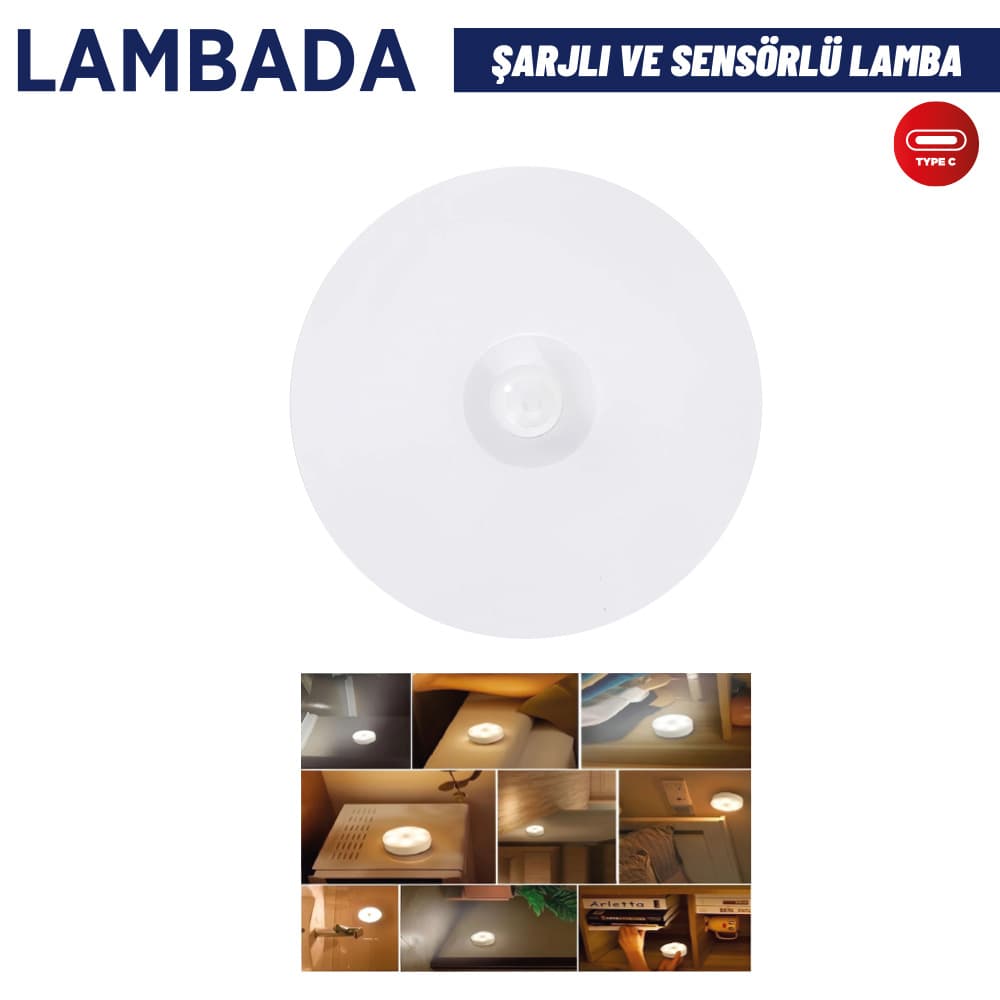 Şarjlı Sensörlü Dolap Lambası Tekli Bliste