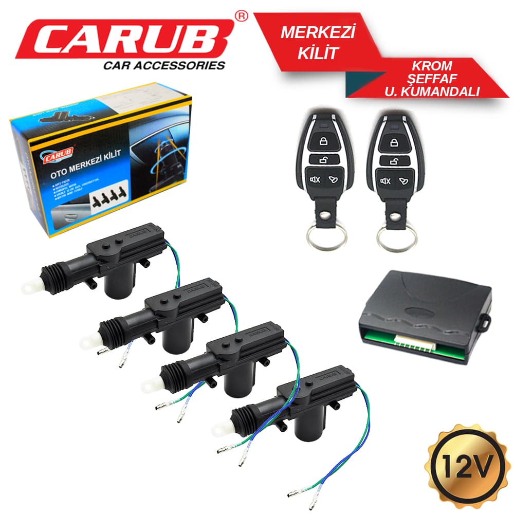 Merkezi Kilit  12V U. Kumandalı  Krom Şeffaf