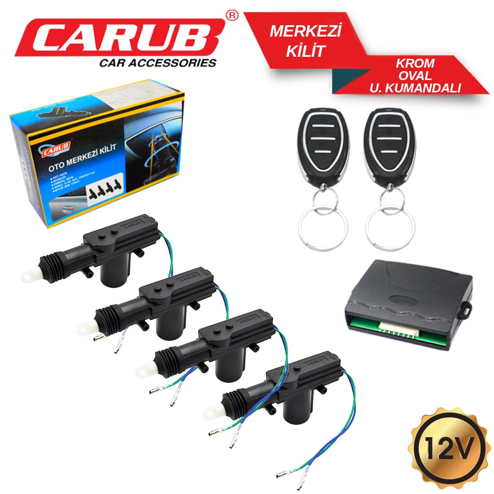 Merkezi Kilit    12V U. Kumandalı  Krom Oval