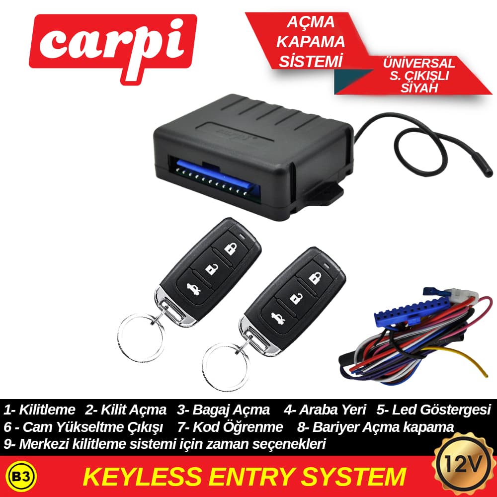 Açma Kapama 12V S.Çıkışlı Siyah