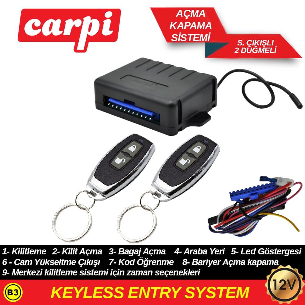 Açma Kapama 12v  S,Çıkışlı  2 Düğme