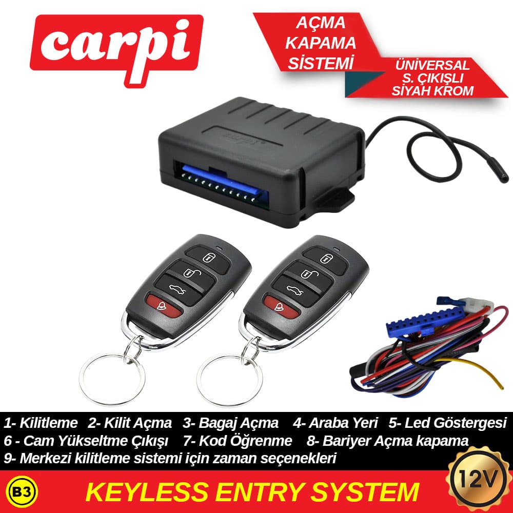 Açma Kapama 12V S.Çıkışlı Siy.kır