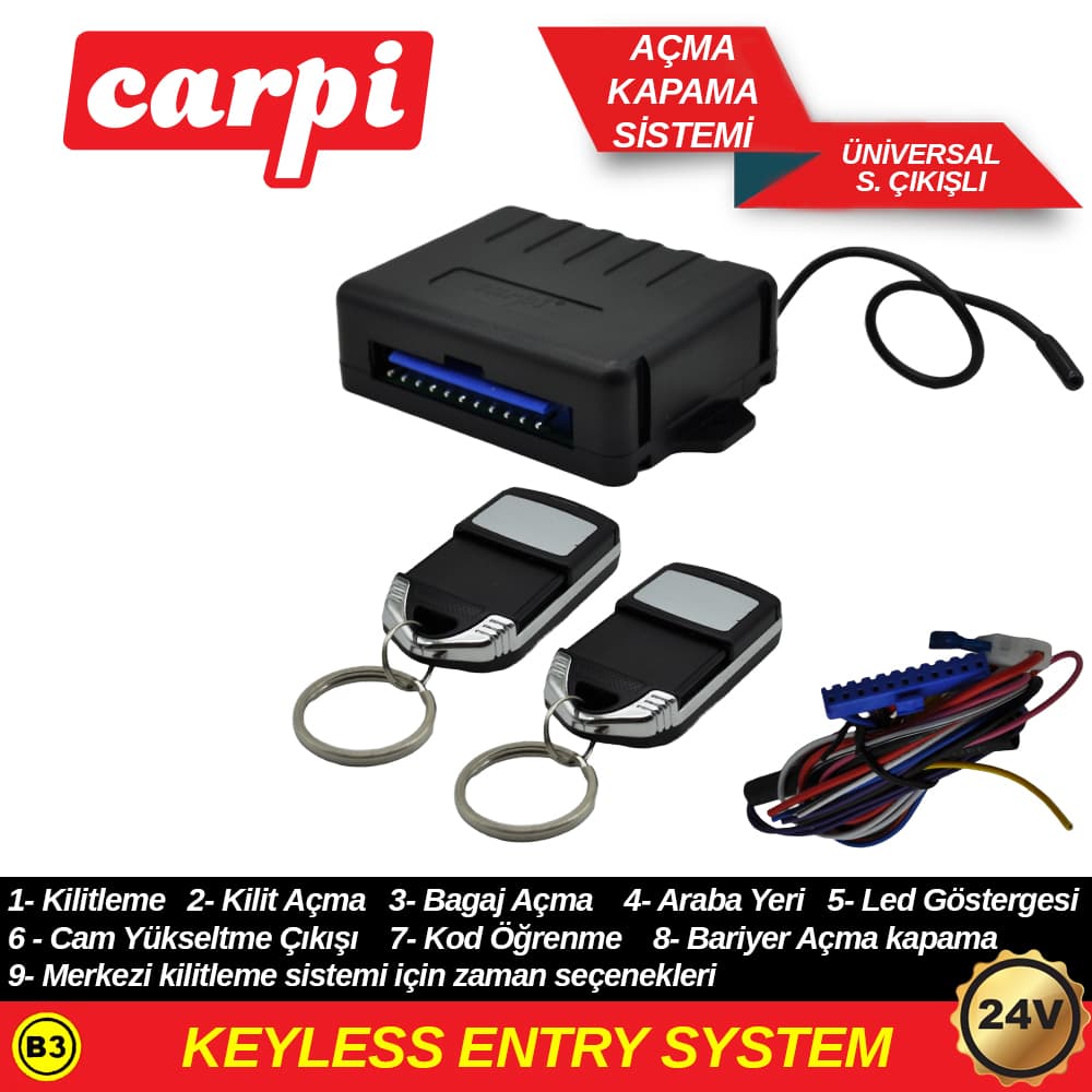 Açma Kapama 24V S.Çıkışlı  Kapaklı Krom