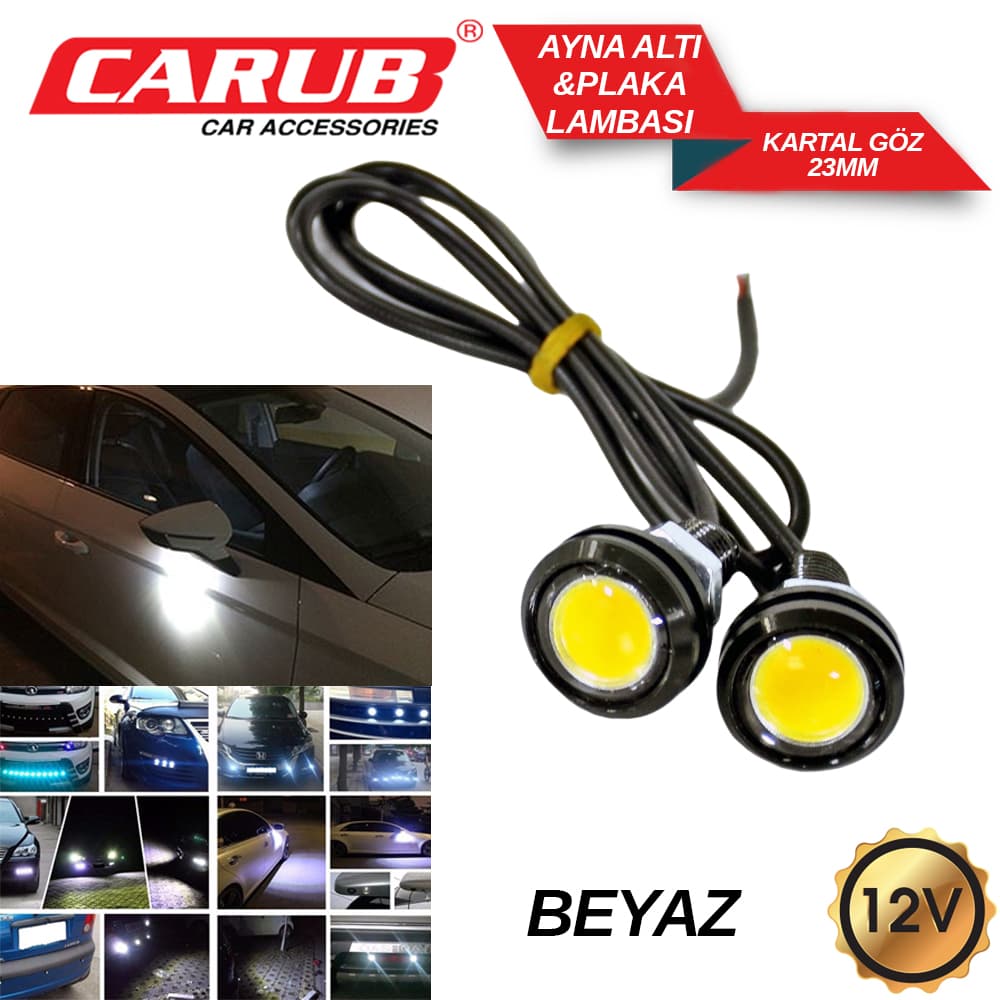 Lamba 12V Ayna altı Kartal Göz  23mmTk Beyaz