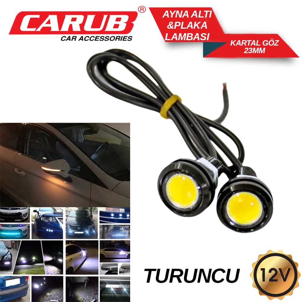 Lamba12V Ayna altı Kartal Göz 23mm  Tk Oranj