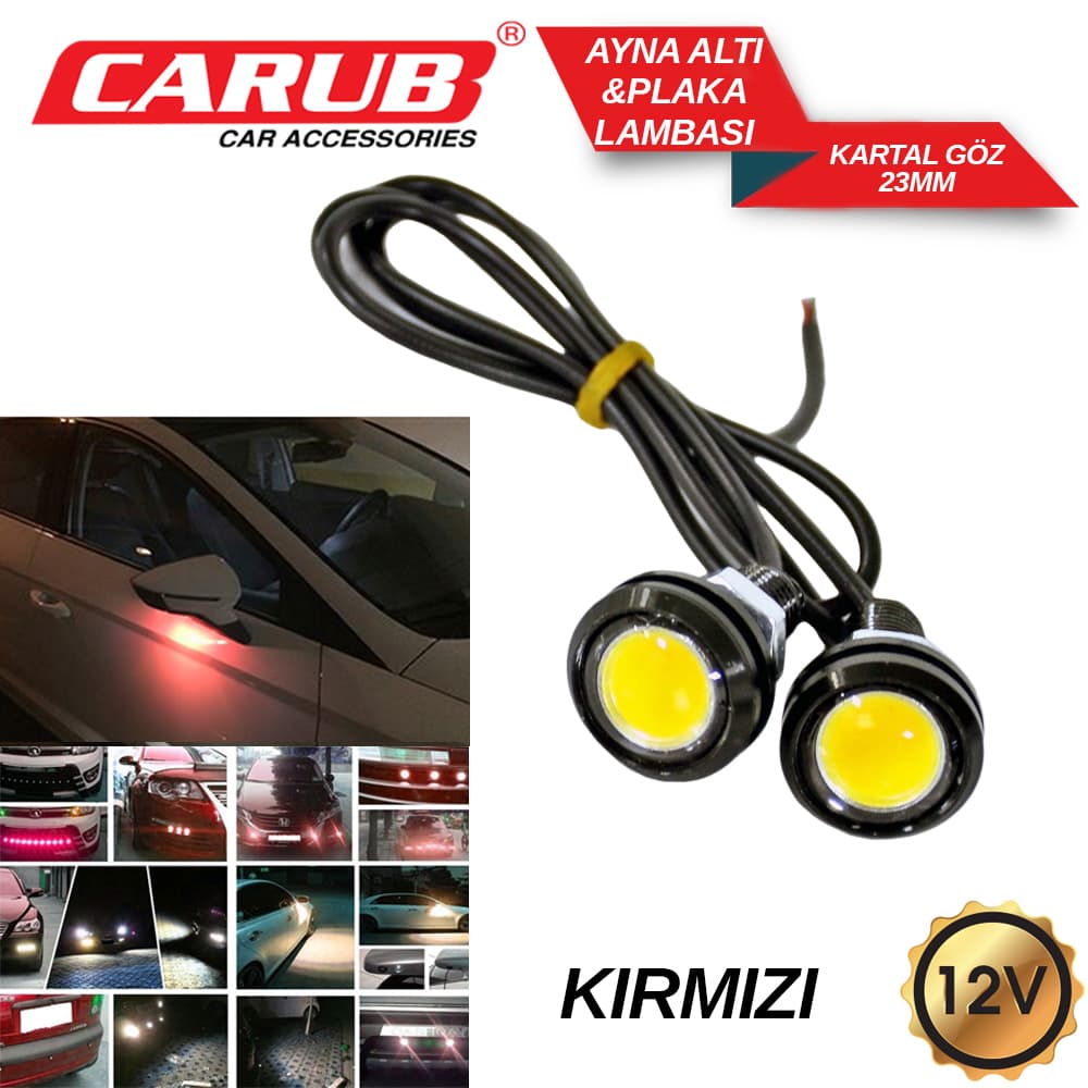 Lamba 12V Ayna altı Kartal Göz  23mmTk Kırmı