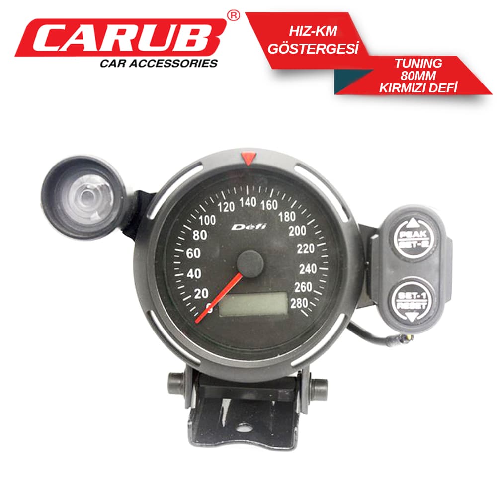 Hız-Km Göstergesi Tuning 80mm Kırmızı Defi