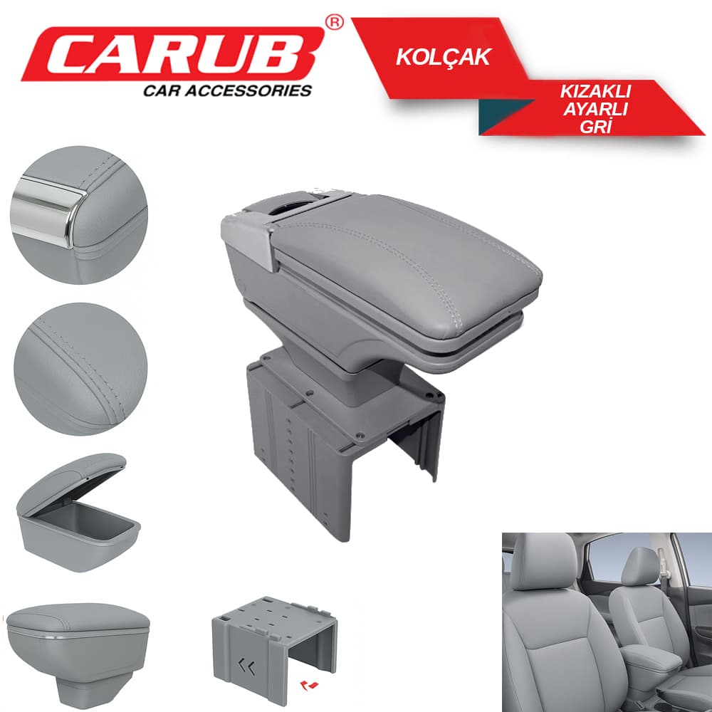 Kolçak Kızaklı Ayarlı Küllük+ Bardaklık Gri