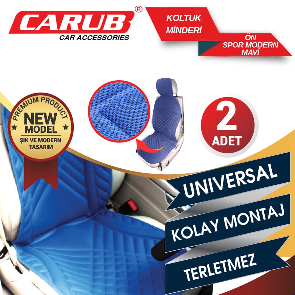 Oto Koltuk Modern Spor Minder2\"li Mavi
