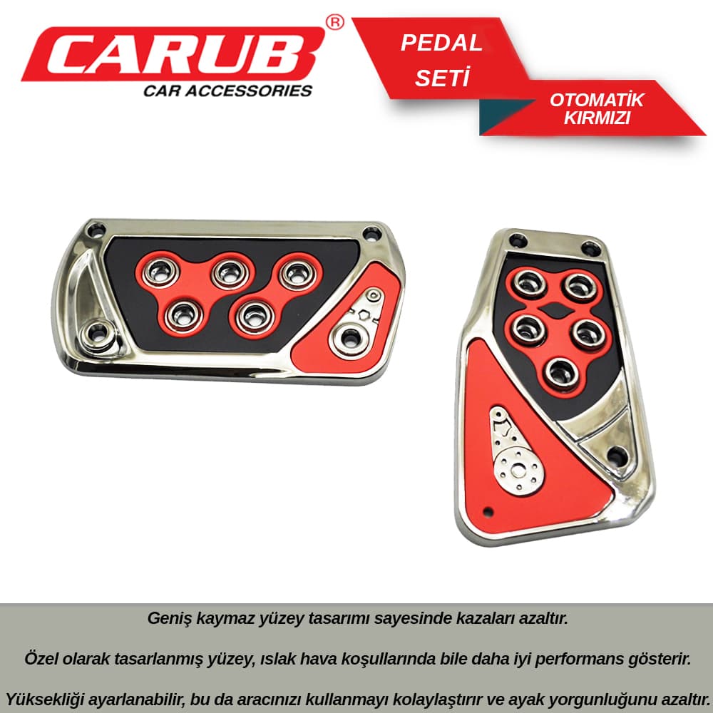 Pedal Seti Otomatik Siyah  Kırmızı Nikel