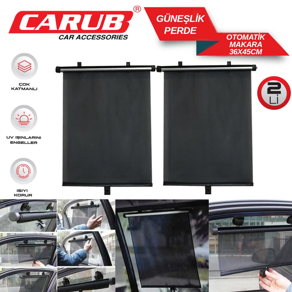 Güneşlik Perde Otomatik Makaralı 2Lİ 36x45