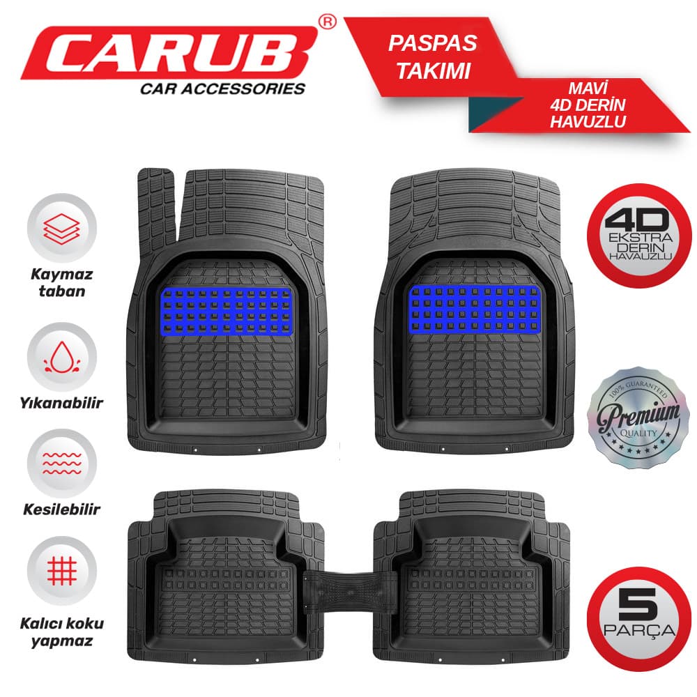 Paspas 4D Derin Havuzlu 5 Pcs Mavi