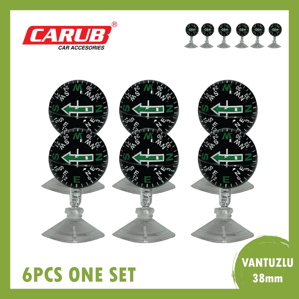 Pusula   Vantuzlu Siyah 38mm  6 lı Set