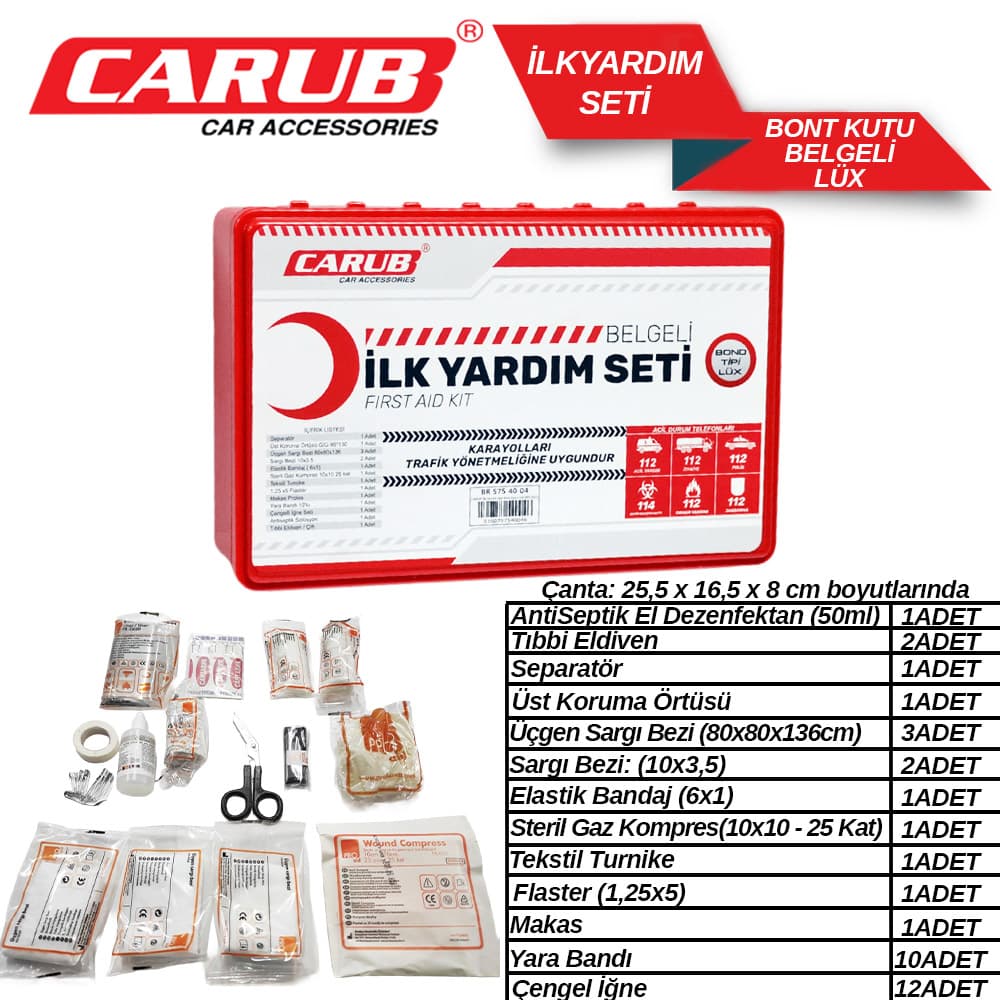 İlk Yardım Seti Bont Kutu  LÜX BELGELİ