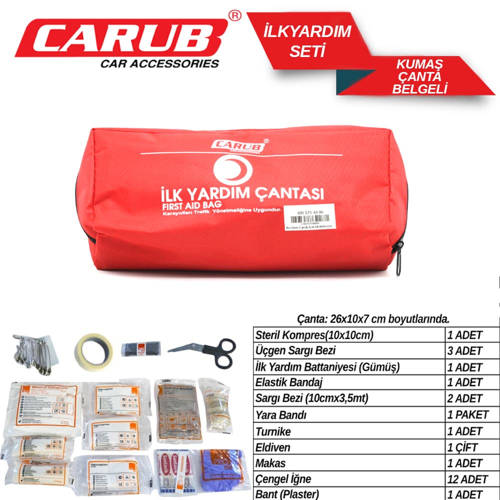 İlk Yardım Seti Kumaş Çanta  Belgeli