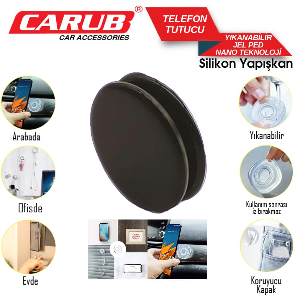 Telefon Tutucu JEL Siyah Yuv. Üniversal