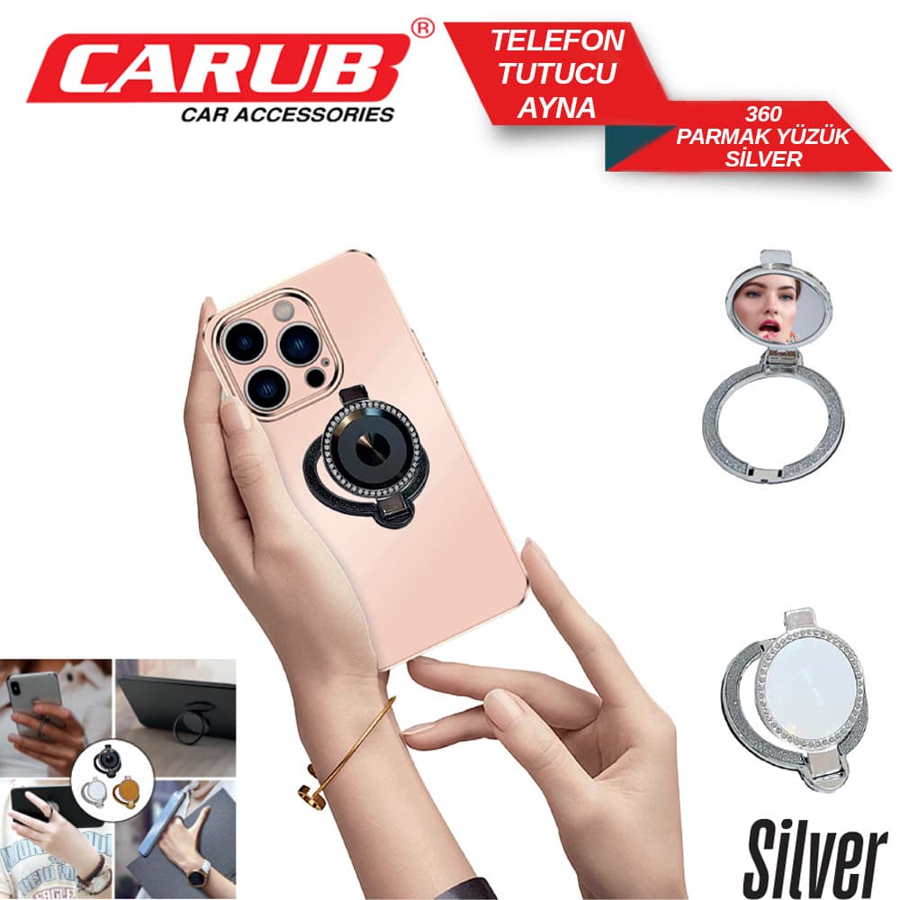 Telefon Tutucu Parmak Yüzük  360° Silver