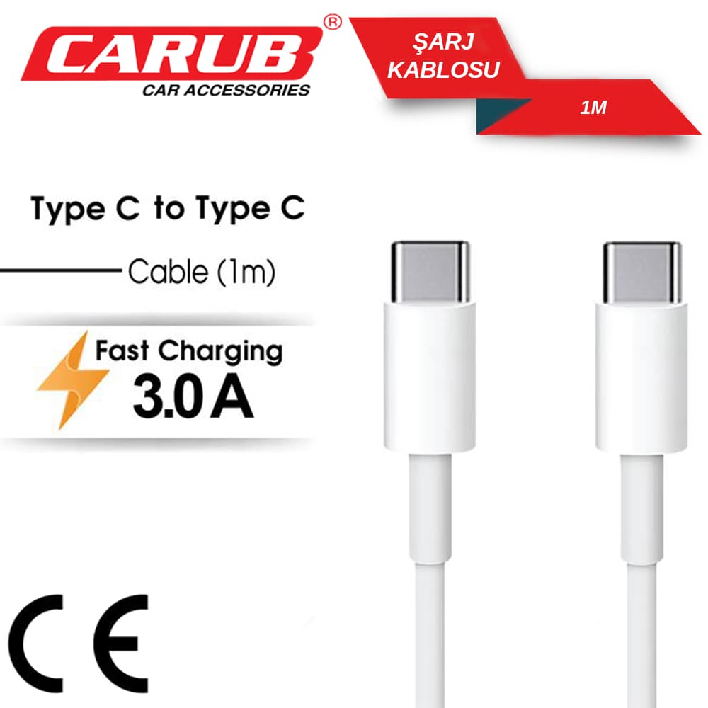 Şarj Kablosu  TYPE C to TYPE C  1mt