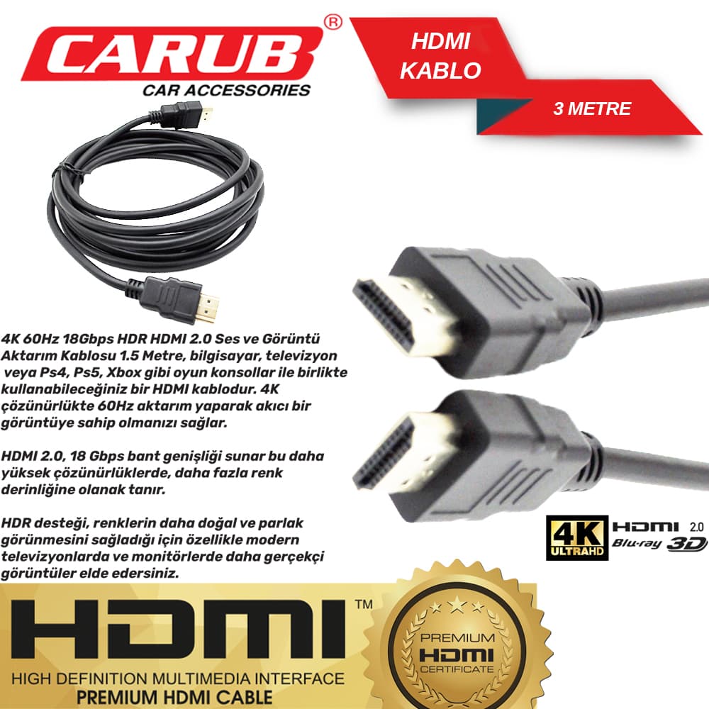 Hdmi Kablo 3mt