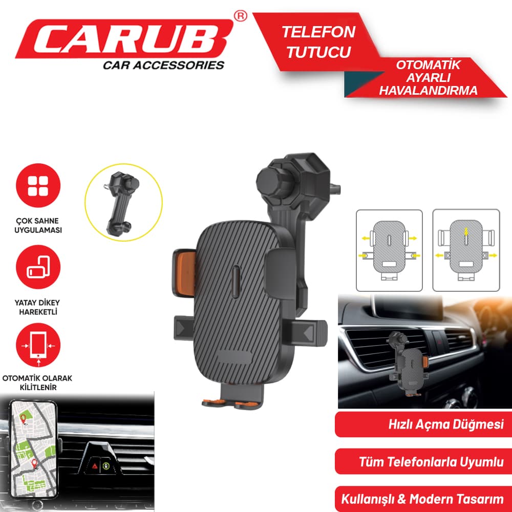 Telefon Tutucu Havalandırma Ayarlı Otomatik